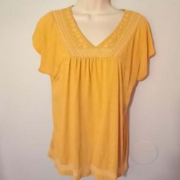 Boho Mustard color top - Picture 3 of 6